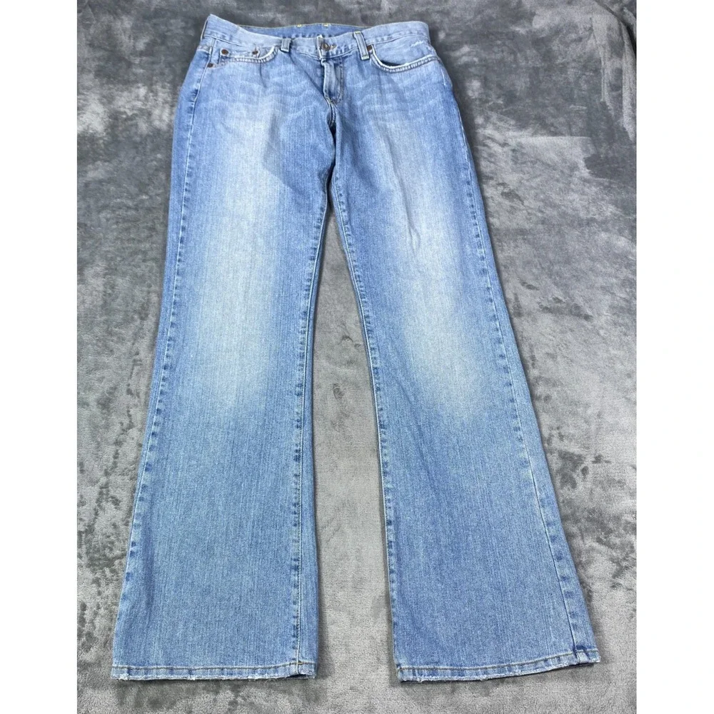 Vintage Lucky Brand Dungarees Jeans Men 31x32 Blue Fade Boot Cut Y2K Light Wash